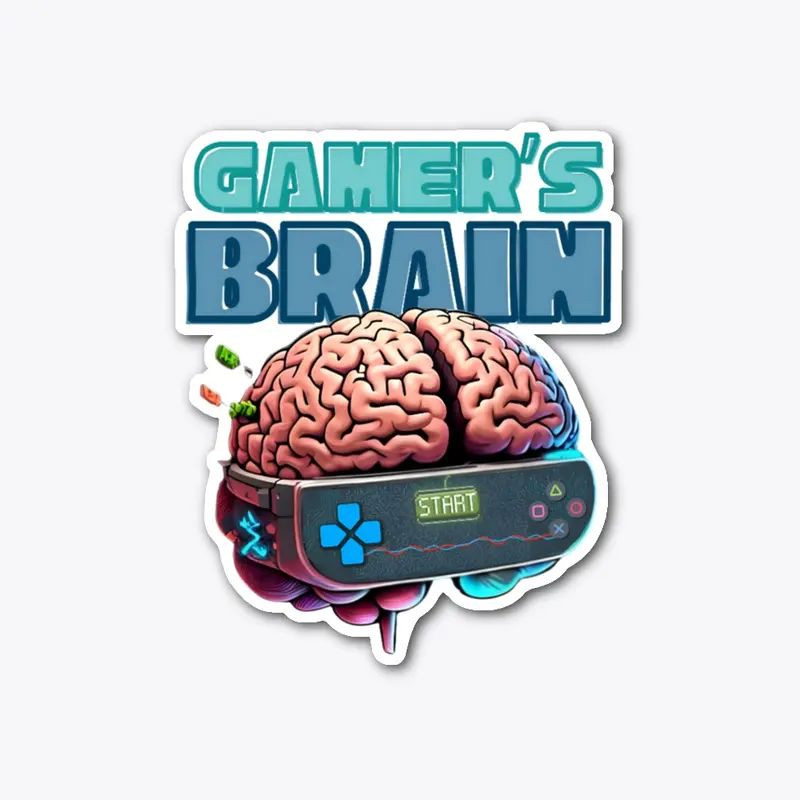 Gamer's Brain Die Cut Sticker