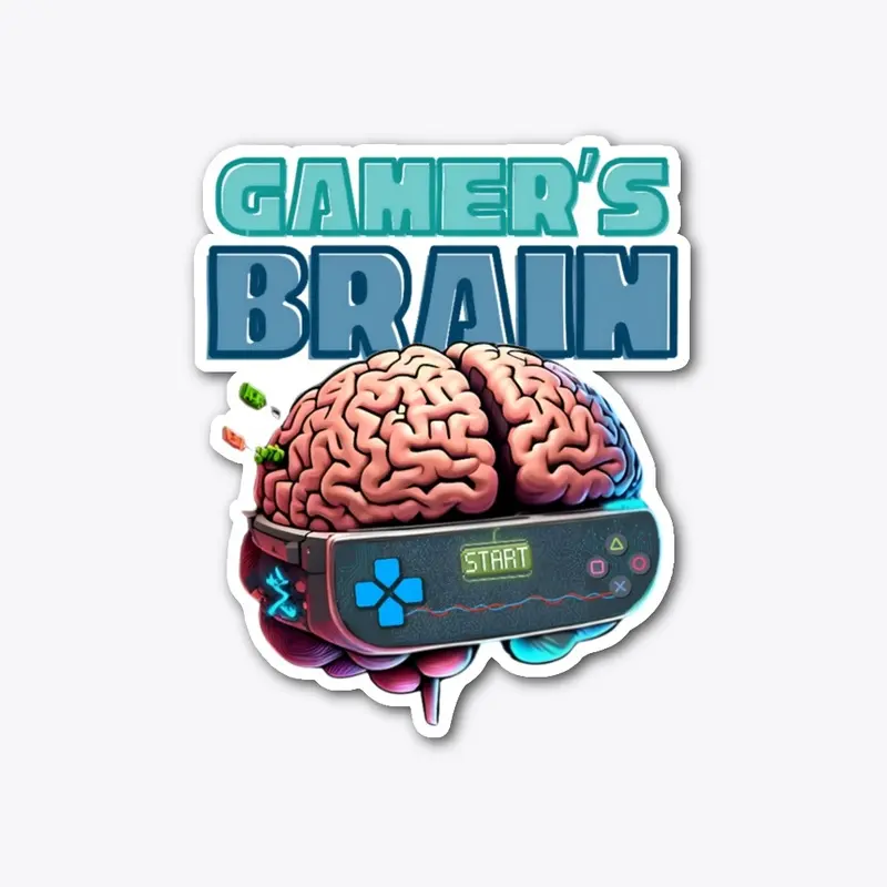 Gamer's Brain Die Cut Sticker